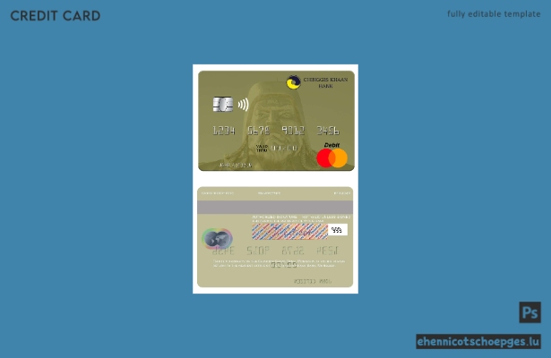 Beispielvorschau für die Mastercard der Mongolia Chinggis Khaan Bank
